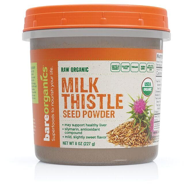 BareOrganics Raw Organic Milk Thistle Seed Powder | 8 oz Powder