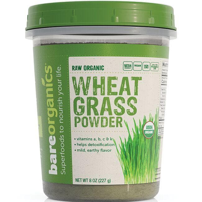 BareOrganics Raw Organic Wheat Grass Powder | 8 oz Powder