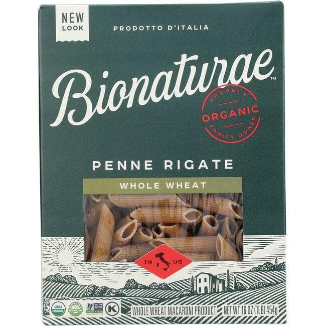 Bionaturae Organic Penne Rigate Whole Wheat Noodles | 16 oz Package