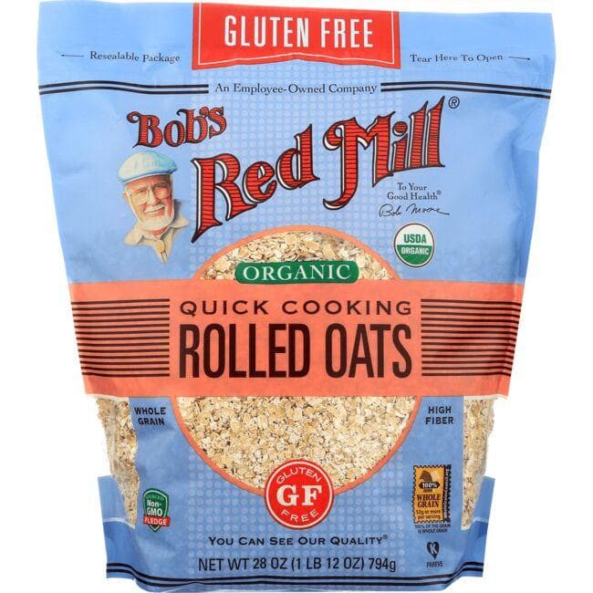 Bob's Red Mill Gluten Free Organic Quick Cooking Rolled Oats | 28 oz Package