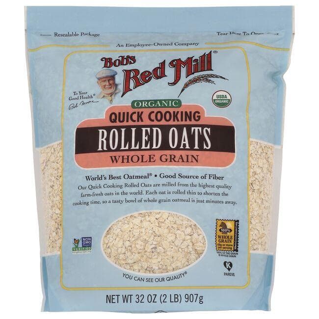 Bob's Red Mill Organic Quick Cooking Rolled Oats | 32 oz Package