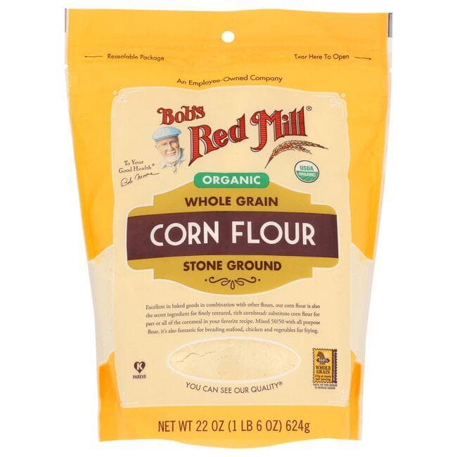 Bob's Red Mill Organic Whole Grain Corn Flour | 22 oz Package