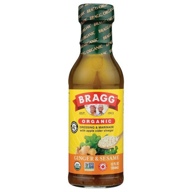 Bragg Organic Ginger & Sesame Salad Dressing Marinade | 12 fl oz Bottles