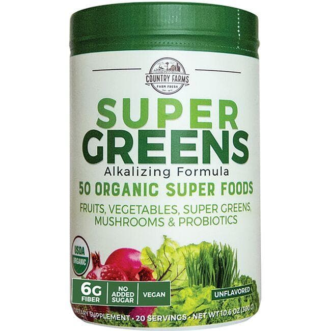 Country Farms Super Greens - Unflavored Supplement Vitamin | 10.6 oz Powder