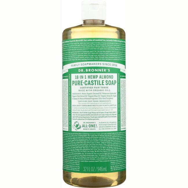 Dr. Bronner's 18-in-1 Hemp Almond Pure-Castile Soap | 32 oz Liquid