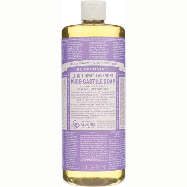 Dr. Bronner's 18-in-1 Hemp Lavender Pure-Castile Soap | 32 oz Liquid