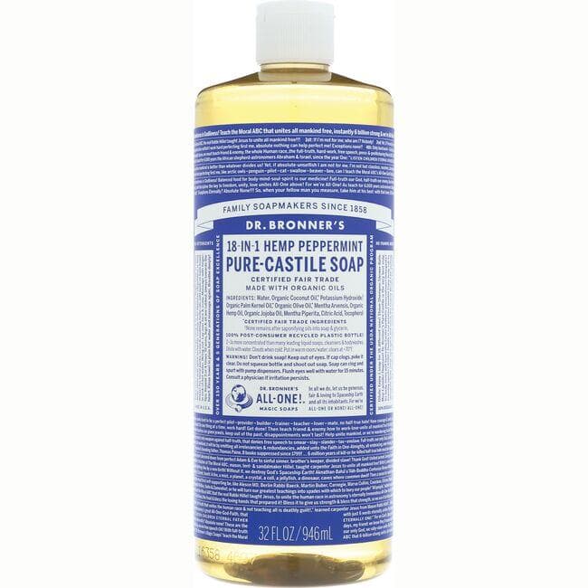 Dr. Bronner's 18-in-1 Hemp Peppermint Pure-Castile Soap | 32 oz Liquid