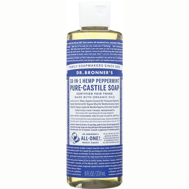 Dr. Bronner's 18-in-1 Hemp Peppermint Pure-Castile Soap | 8 oz Liquid
