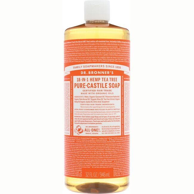 Dr. Bronner's 18-in-1 Hemp Tea Tree Pure-Castile Soap | 32 oz Liquid
