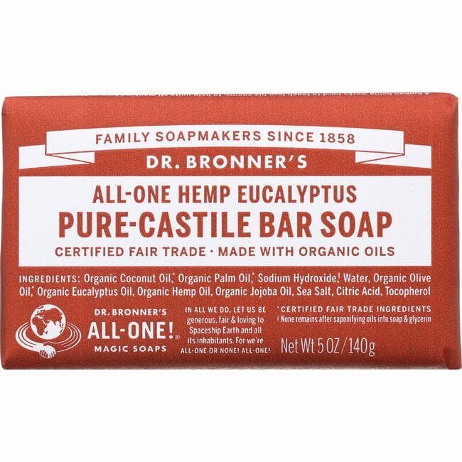 Dr. Bronner's All-One Hemp Eucalyptus Pure-Castille Bar Soap | 5 oz Bars