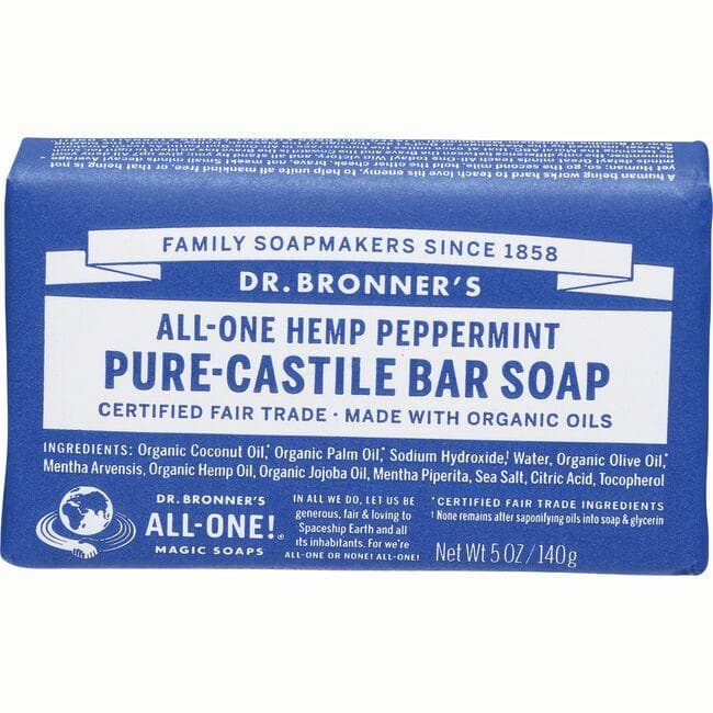 Dr. Bronner's All-One Hemp Peppermint Pure-Castile Bar Soap | 5 oz Bars