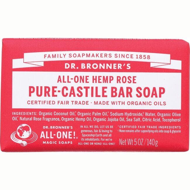 Dr. Bronner's All-One Hemp Rose Pure-Castile Bar Soap | 5 oz Bars