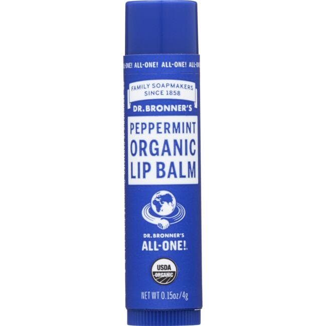 Dr. Bronner's Peppermint Organic Lip Balm | 0.15 oz Balm