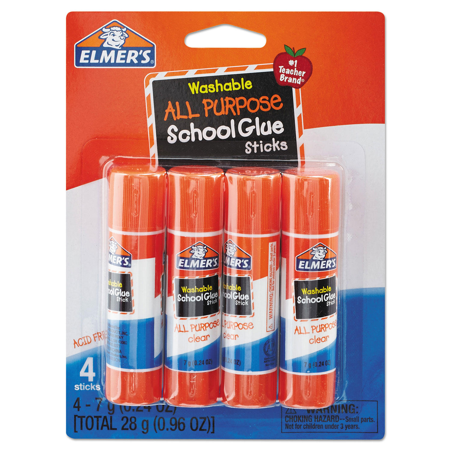 Elmer's - Washable All Purpose School Glue Sticks - 4/Pack