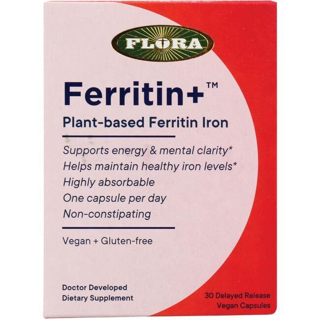 Flora Ferritin+ Plant-based Ferritin Iron Vitamin | 20 mg | 30 Vegan Caps