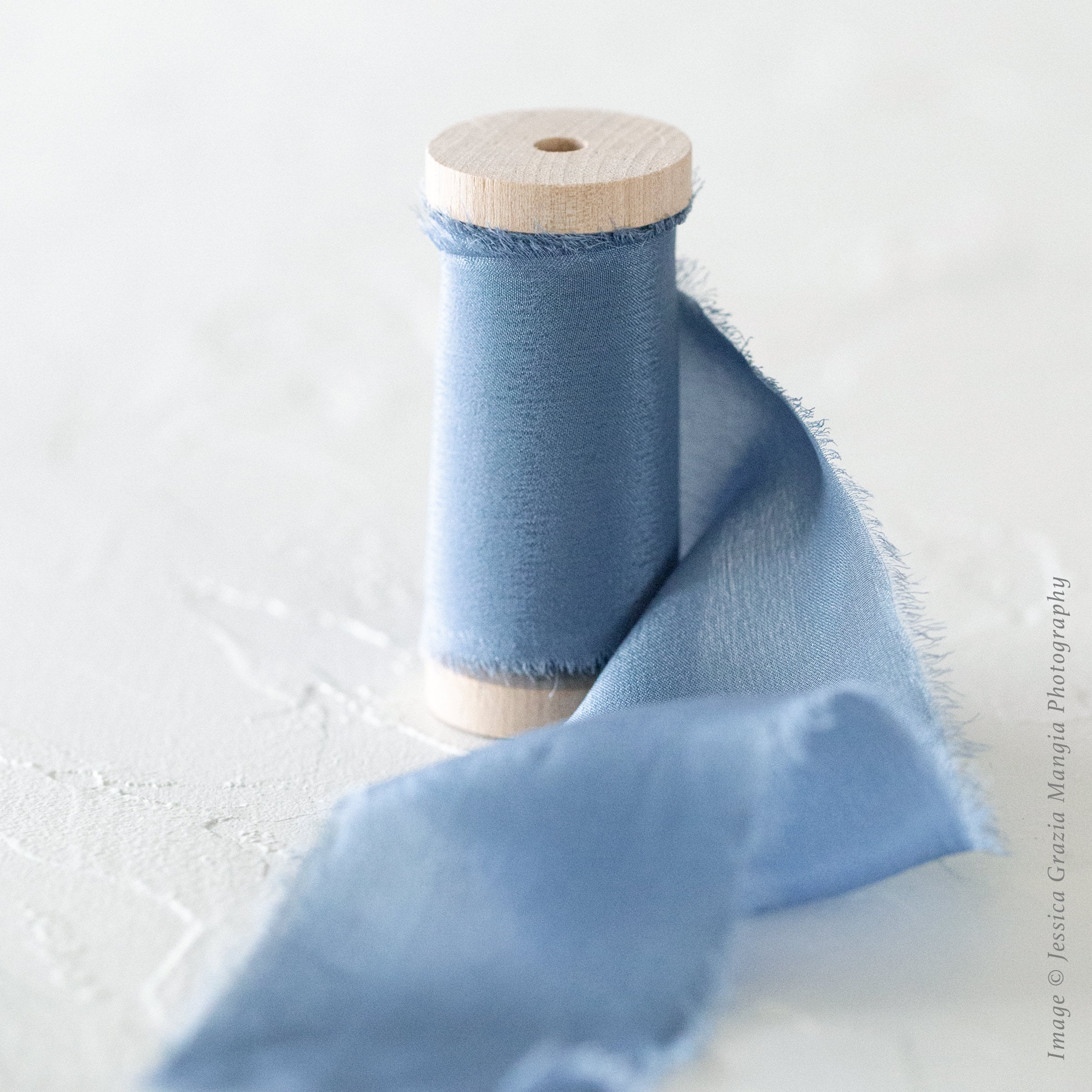 French Blue | Luxe Silk Ribbon 100% Periwinkle Blue, Wedding Bridal Bouquet, Invitations, Wedding Favors