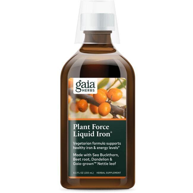 Gaia Herbs Plant Force Liquid Iron Vitamin | 8.5 fl oz Liquid