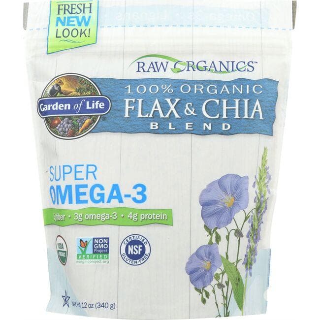 Garden of Life 100% Organic Flax & Chia Blend | 12 oz Package