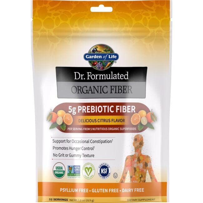 Garden of Life Dr. Formulated Organic Fiber - Delicious Citrus Flavor Supplement Vitamin | 7.9 oz Powder