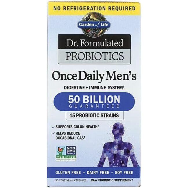 Garden of Life Dr. Formulated Probiotics Once Daily Men's Supplement Vitamin | 50 Billion CFU | 30 Veg Caps