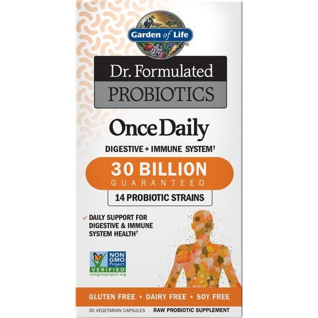 Garden of Life Dr. Formulated Probiotics Once Daily Supplement Vitamin | 30 Billion CFU | 30 Veg Caps