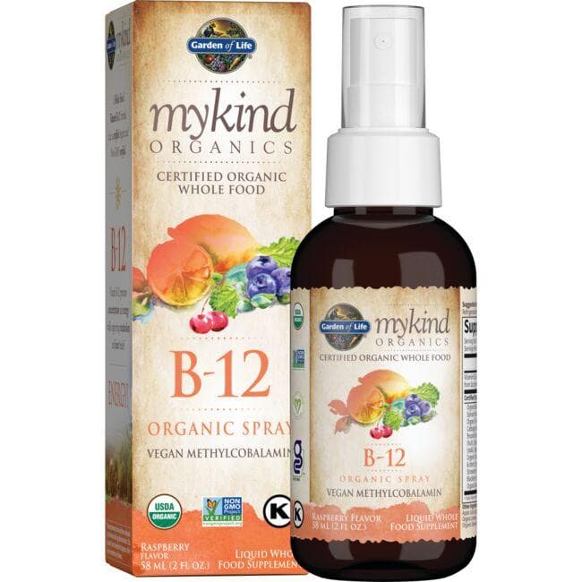 Garden of Life Mykind Organics B-12 Organic Spray - Raspberry Vitamin | 500 mcg 2 fl oz Spray