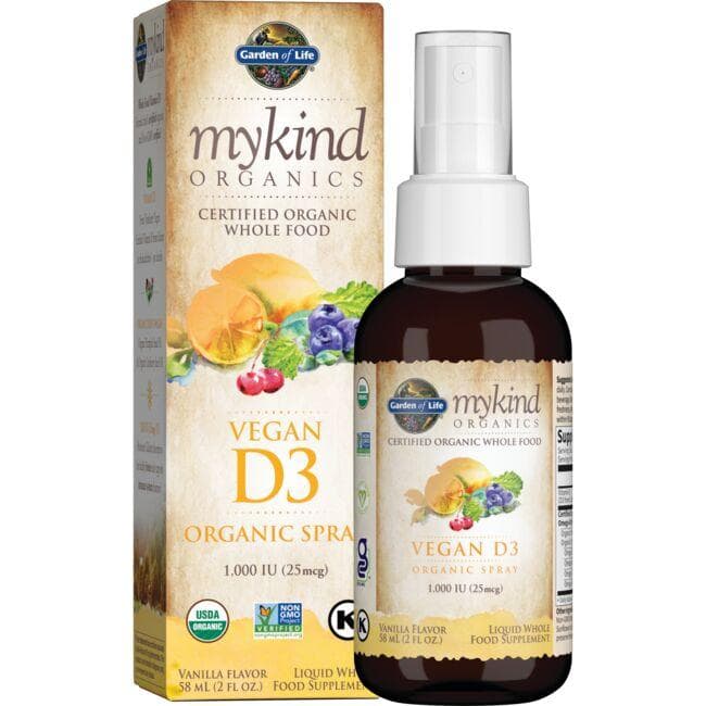 Garden of Life Mykind Organics Vegan D3 Spray - Vanilla Vitamin | 1000 Iu 2 fl oz Spray
