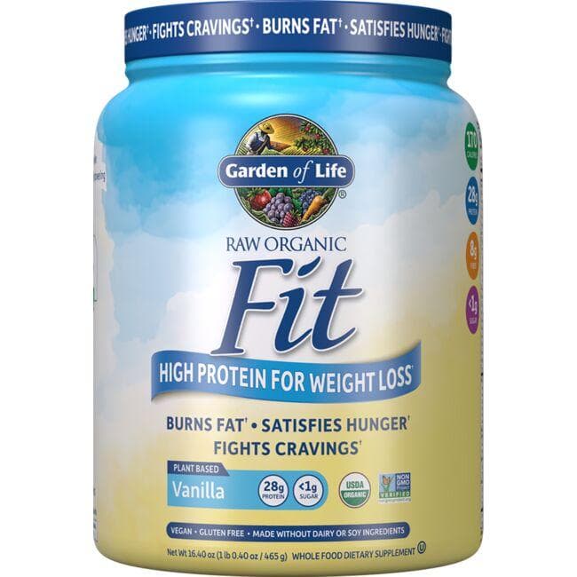 Garden of Life Raw Organic Fit High Protein for Weight Loss - Vanilla Vitamin | 28 G Protein 16.4 oz Powder