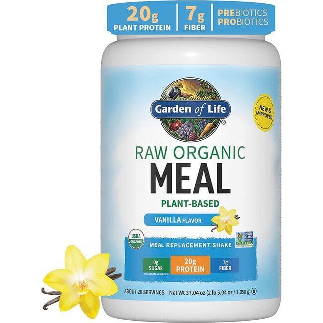 Garden of Life Raw Organic Meal Plant-Based - Vanilla | 37.04 oz Powder | Weight Control