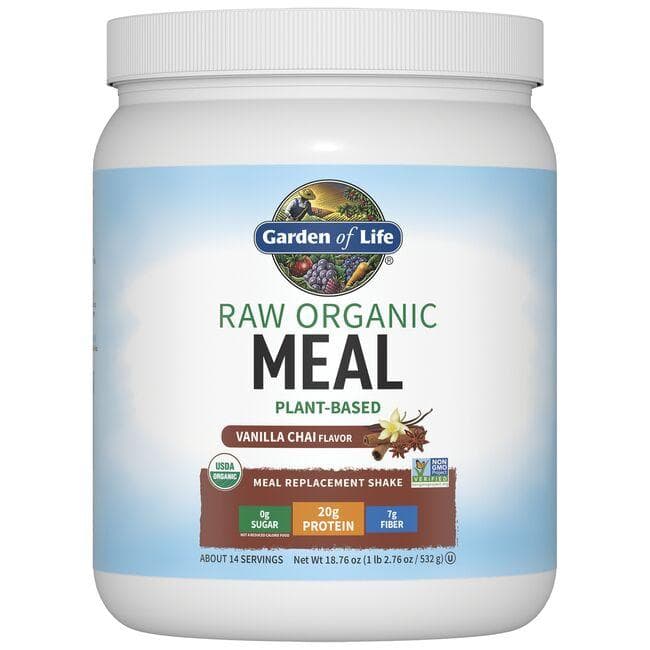 Garden of Life Raw Organic Meal Plant-Based - Vanilla Chai | 18.76 oz Powder | Weight Control