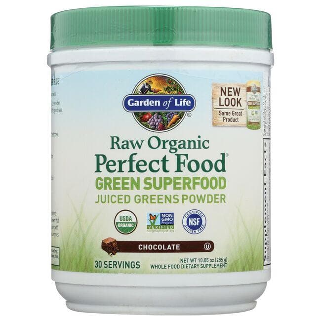 Garden of Life Raw Organic Perfect Food Green Superfood - Chocolate Supplement Vitamin | 10.05 oz Powder