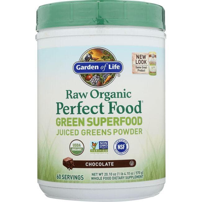 Garden of Life Raw Organic Perfect Food Green Superfood - Chocolate Supplement Vitamin | 20.10 oz Powder