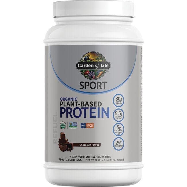 Garden of Life Sport Organic Plant-Based Protein - Chocolate | 30 G Protein 32.17 oz Powder