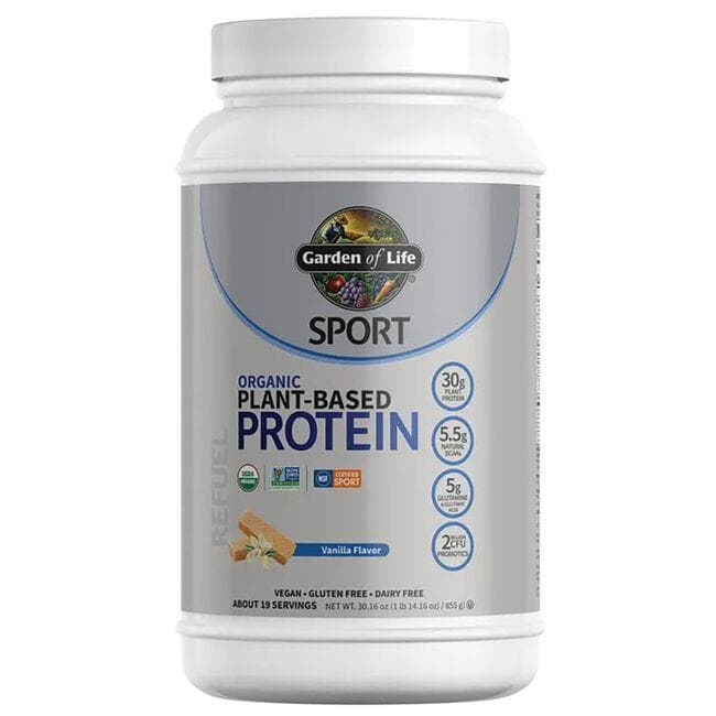 Garden of Life Sport Organic Plant-Based Protein - Vanilla | 30 G Protein 30.16 oz Powder