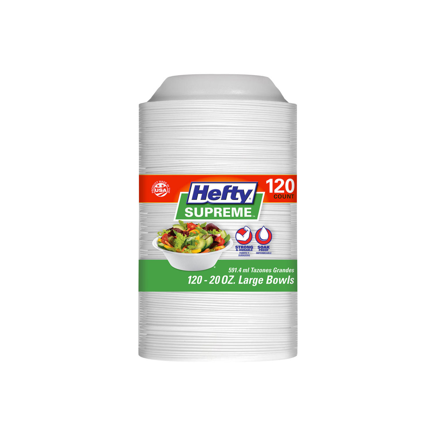 Hefty Supreme Large Foam Bowls, 20 oz., 120 ct.