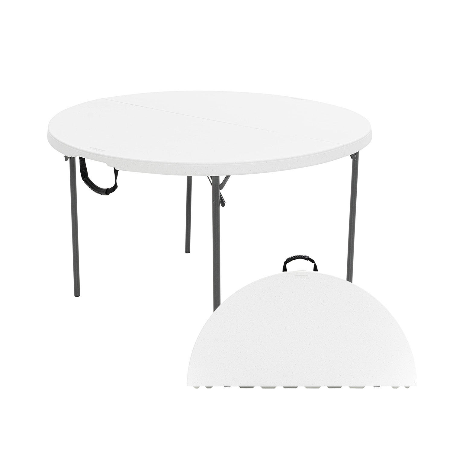 Lifetime 48' Fold-in-Half Round Commercial Grade Table, White Granite