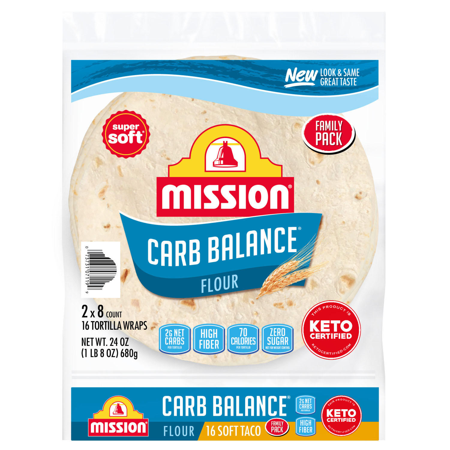 Mission Carb Balance Soft Taco Flour Tortillas, 16 ct.