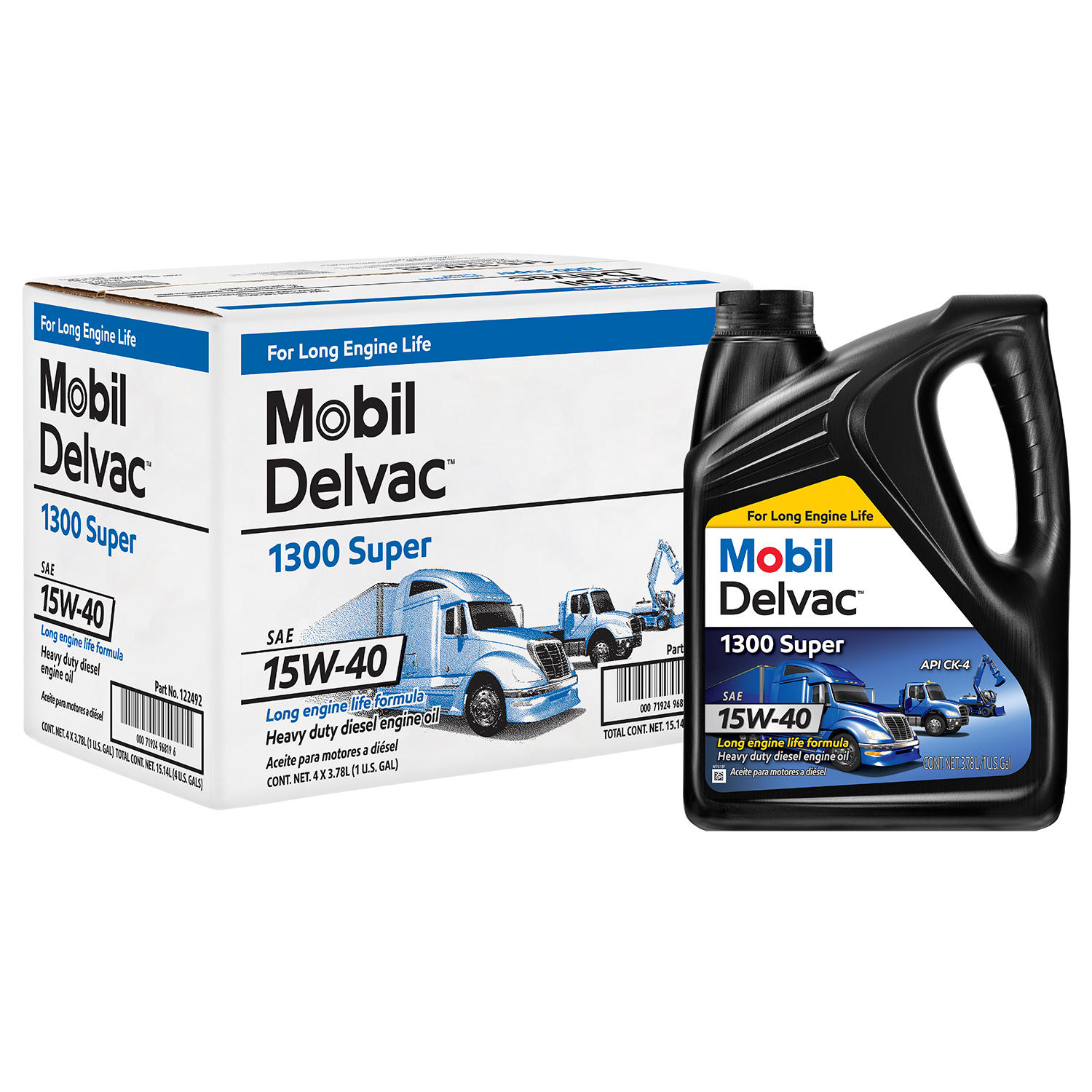 Mobil Delvac 1300 Super 15W-40 Case (4-pack / 1-gallon bottles)