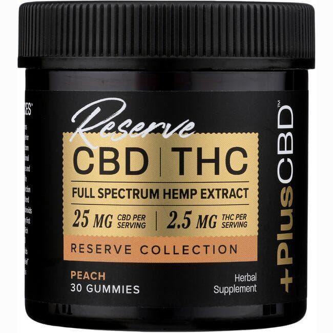PlusCBD Reserve Cbd Full Spectrum Hemp Extract - Peach Supplement Vitamin | 25 mg | 30 Gummies