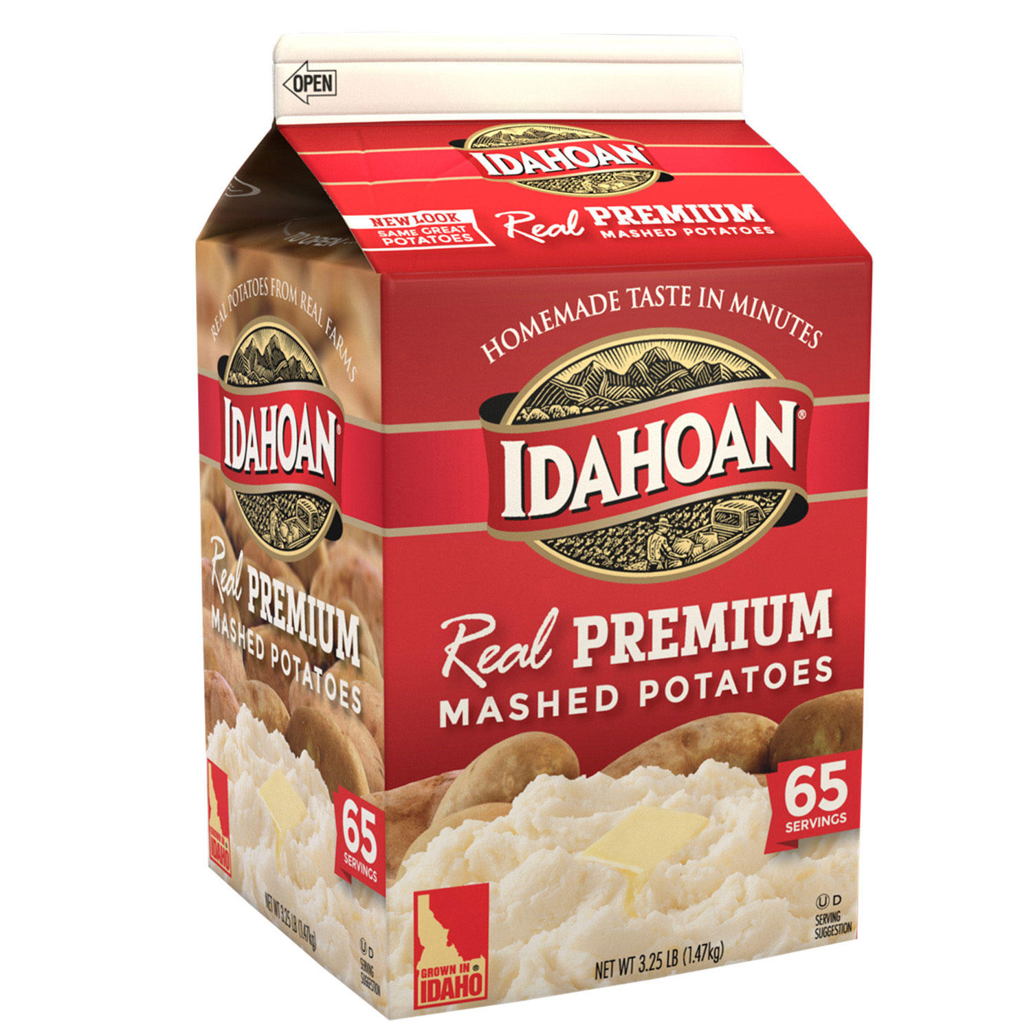 Premium Real Mashed Idaho Potatoes with all the goodness of homemade.