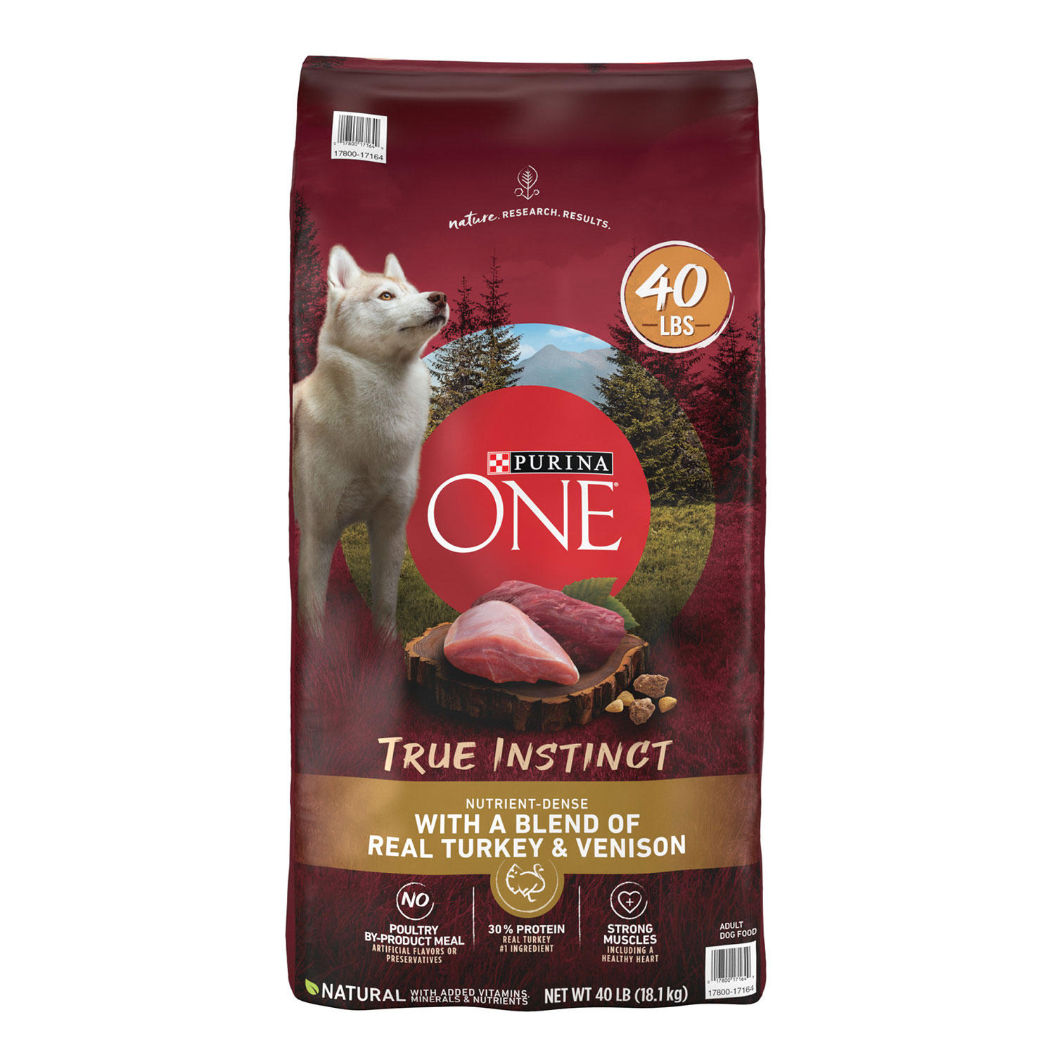 Purina ONE SmartBlend True Instinct Dry Dog Food, Real Turkey & Venison, 40 lbs.