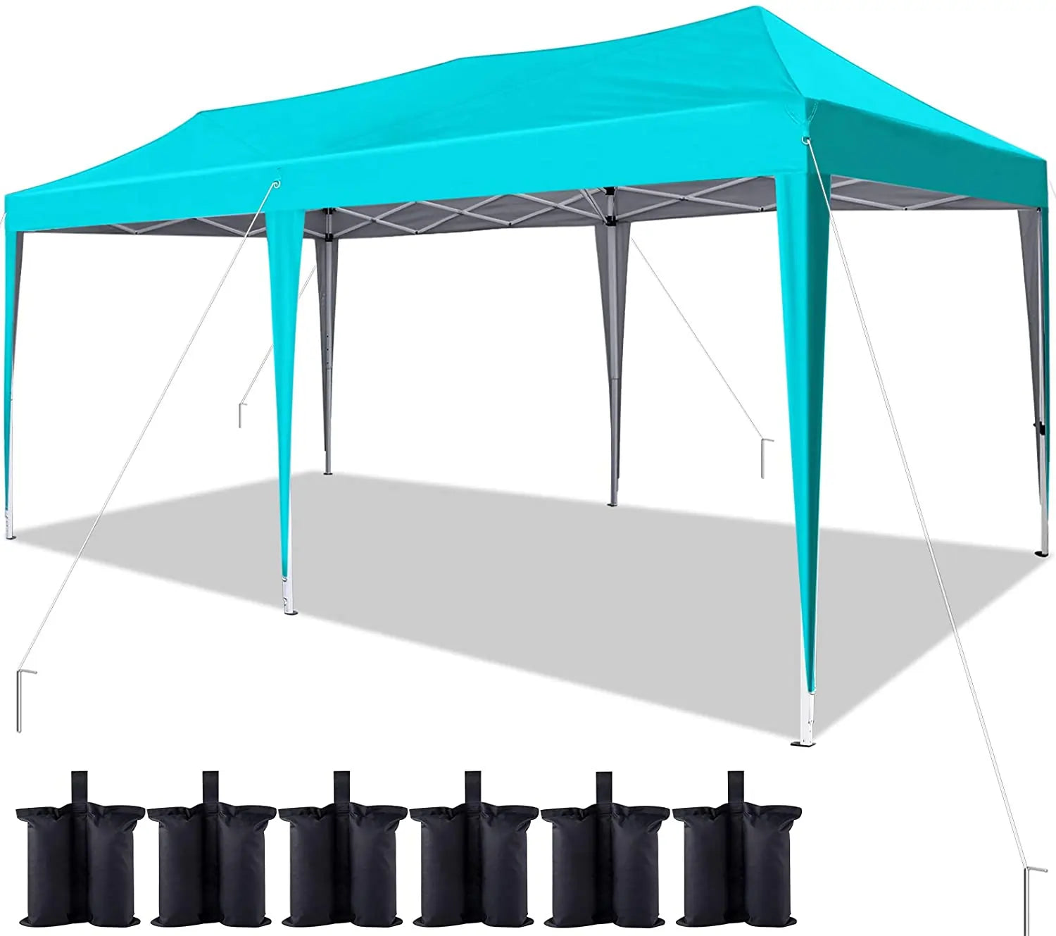 Quictent 10x20 No-Side Pop up Tent, Commercial Canopy with 6 Sand Bag