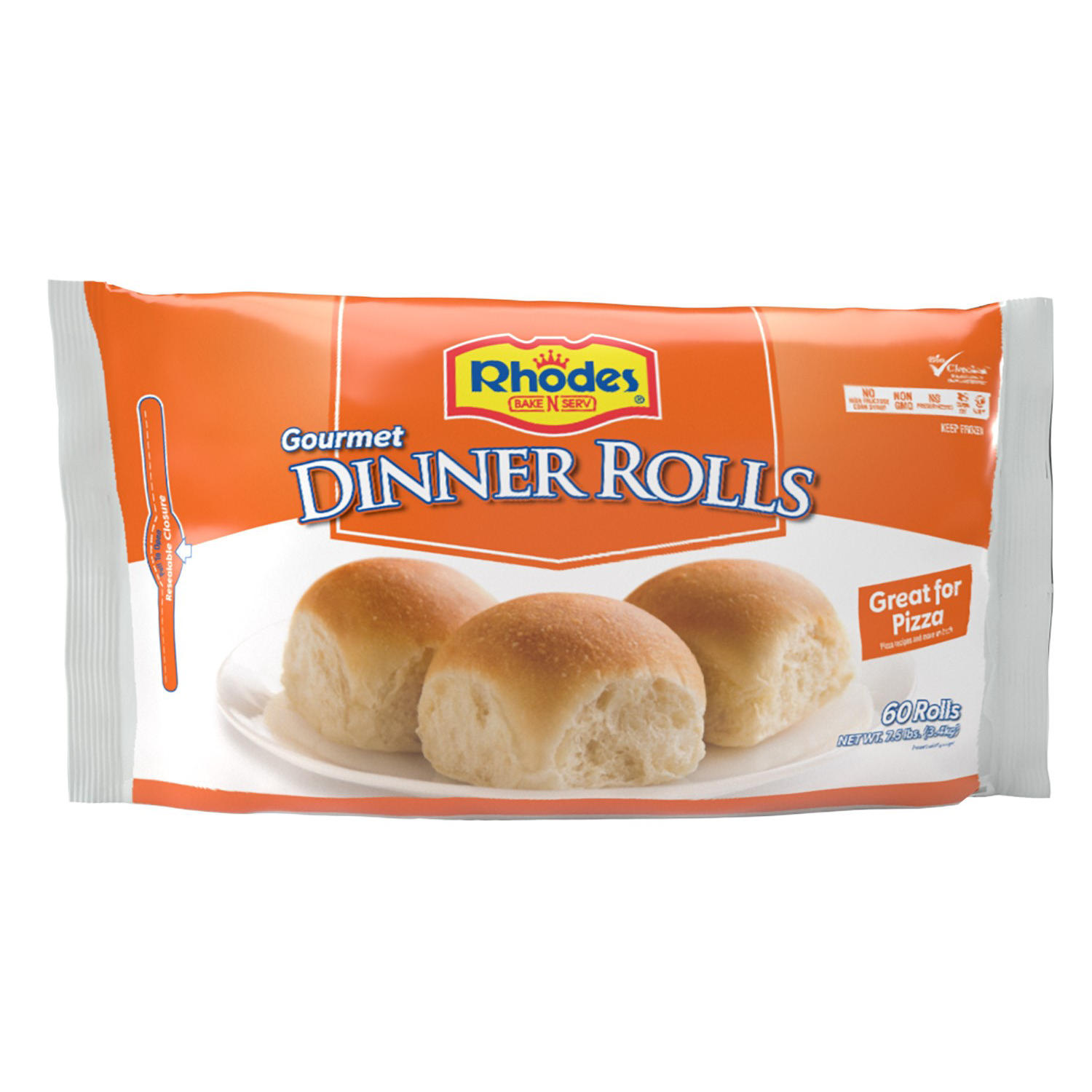 Rhodes Gourmet White Dinner Rolls, Frozen, 60 ct.
