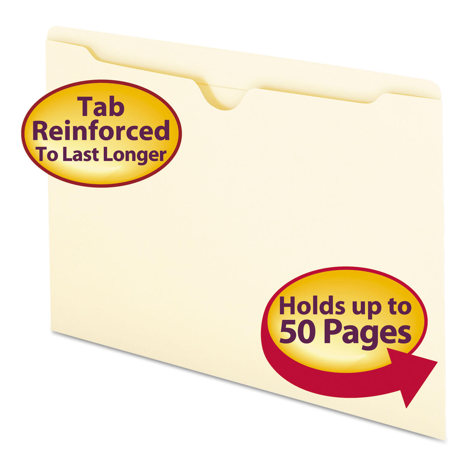 Smead Double-Ply File Jackets, Manila (Legal)