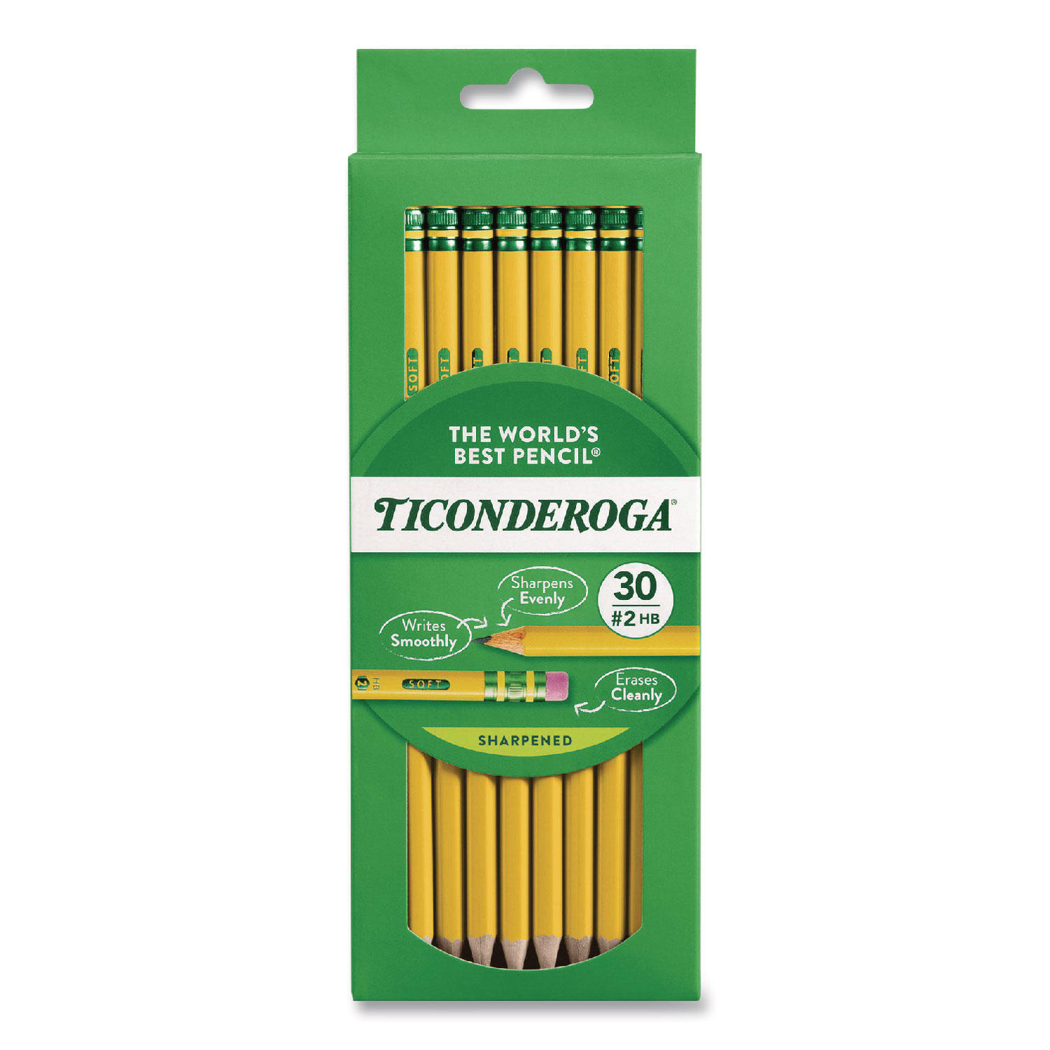 Ticonderoga - Pre-Sharpened Pencil, #2, Yellow Barrel - 30/Pack