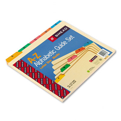 50180 Recycled Top Tab File Guides Alpha 1/5 Tab Manila/Vinyl Letter 25/Set