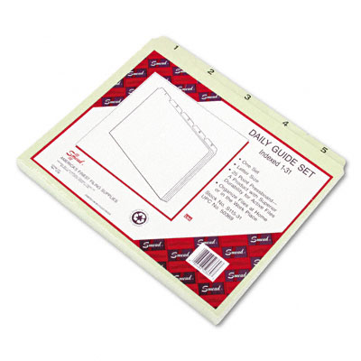 50369 Recycled Top Tab File Guides Daily 1/5 Tab Pressboard Letter 31/Set