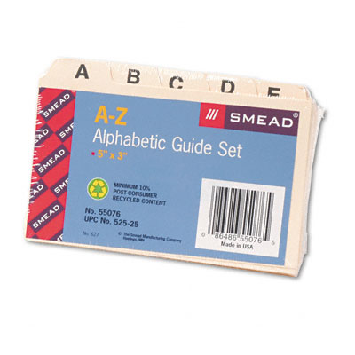 55076 Self-Tab Card Guides Alpha 1/5 Tab Manila 25 per Set