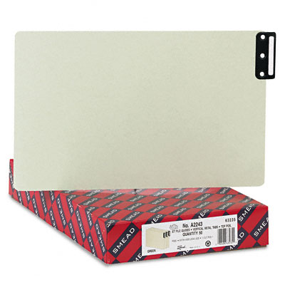 63235 End Tab Guides Blank Vertical Metal Tabs Pressboard Legal 50/Box