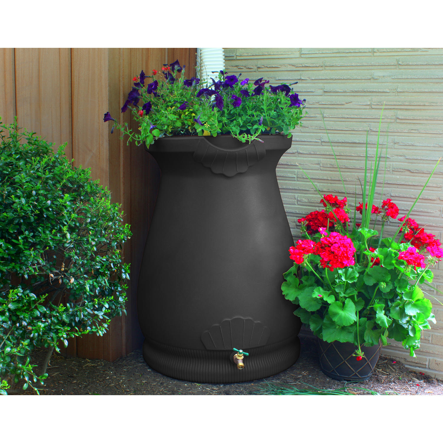 65-Gallon Rain Wizard Urn, Black:- Black